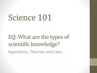 Science 101 EQ: What are the types of scientific knowledge?