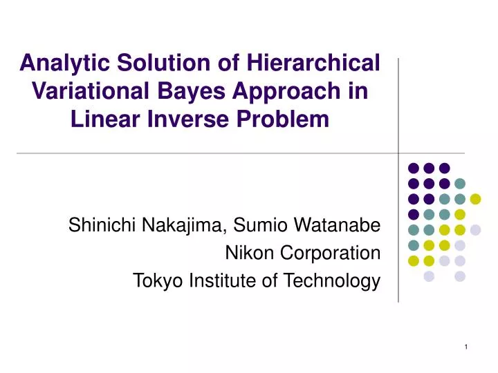 analytic solution of hierarchical variational bayes approach in linear inverse problem
