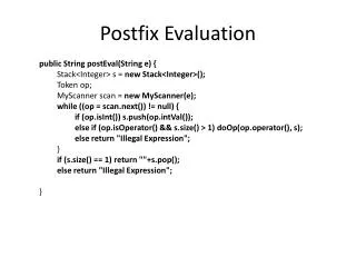 Postfix Evaluation
