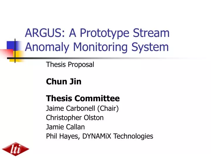 argus a prototype stream anomaly monitoring system