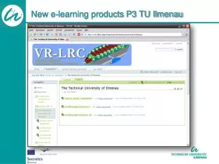 New e-learning products P3 TU Ilmenau