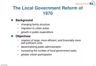 The Local Government Reform of 1970