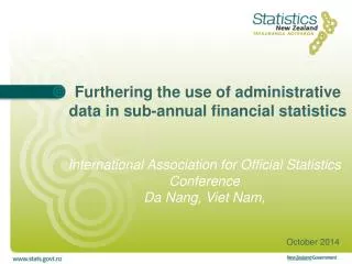 Furthering the use of administrative data in sub-annual financial statistics