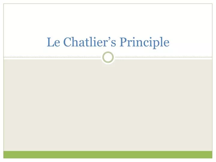 le chatlier s principle