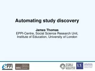 Automating study discovery; how?