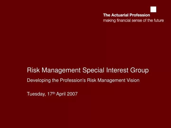 risk management special interest group