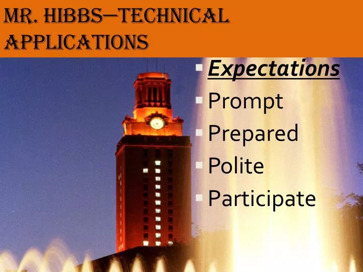 mr hibbs technical applications