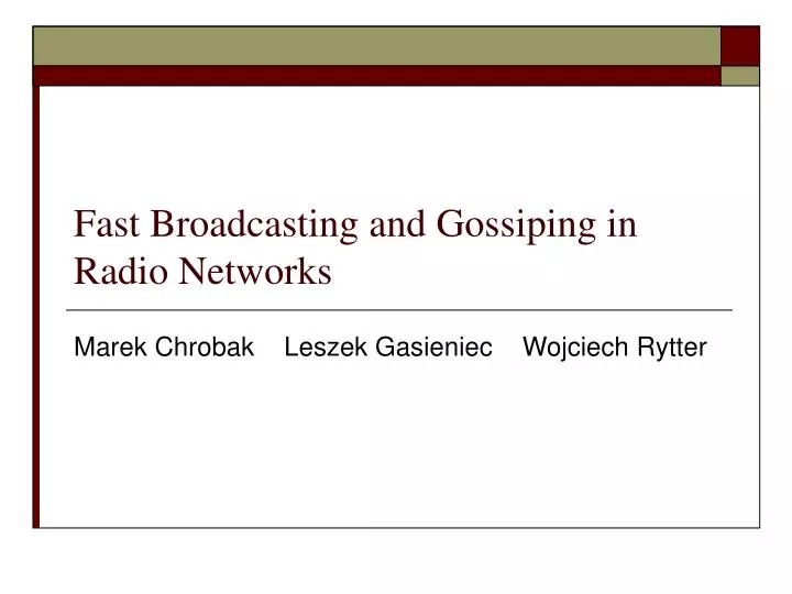 fast broadcasting and gossiping in radio networks