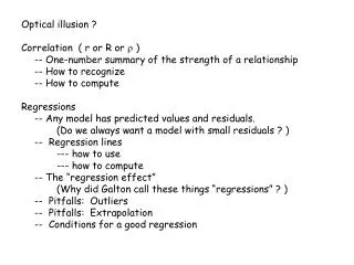 Optical illusion ? Correlation ( r or R or ? )