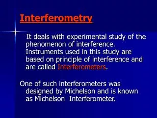 Interferometry