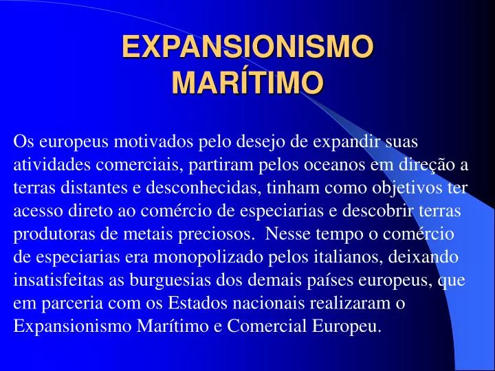 expansionismo mar timo