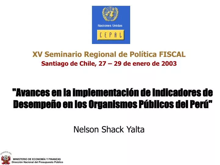 xv seminario regional de pol tica fiscal santiago de chile 27 29 de enero de 2003