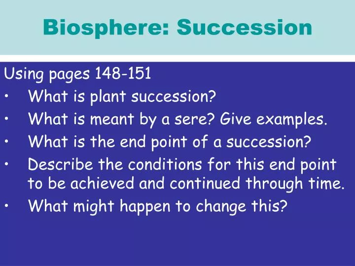 biosphere succession