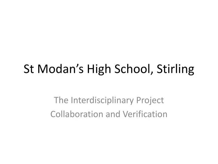 st modan s high school stirling
