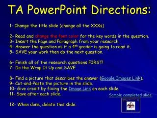 TA PowerPoint Directions: