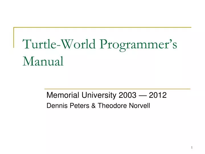 turtle world programmer s manual