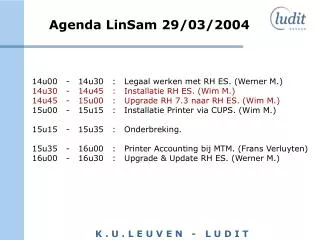 Agenda LinSam 29/03/2004