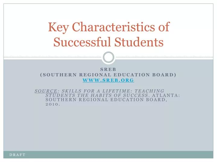 key characteristics of successful students