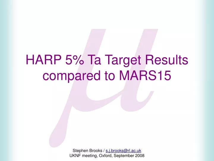 harp 5 ta target results compared to mars15