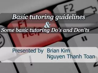 Basic tutoring guidelines