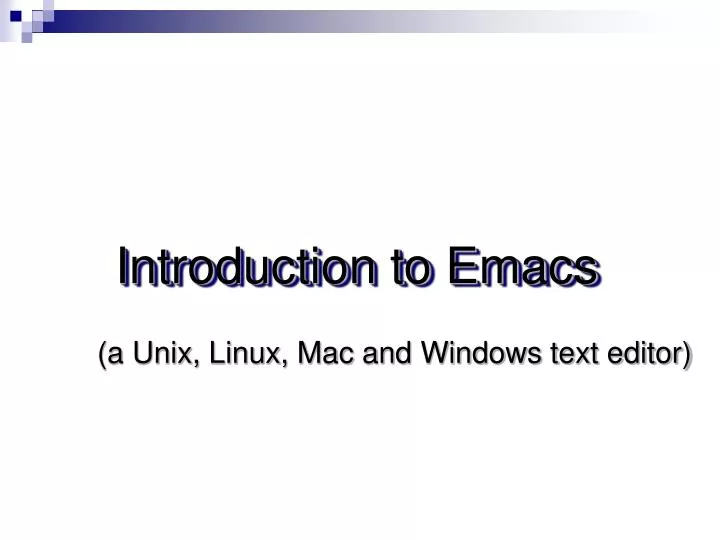 introduction to emacs