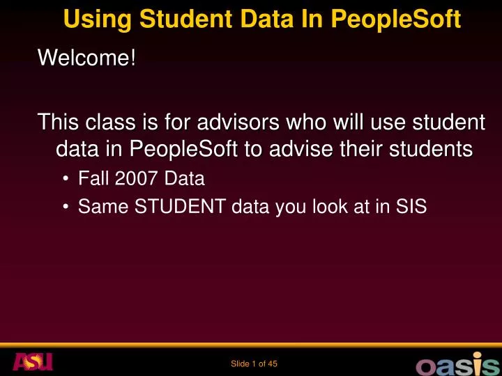 using student data in peoplesoft