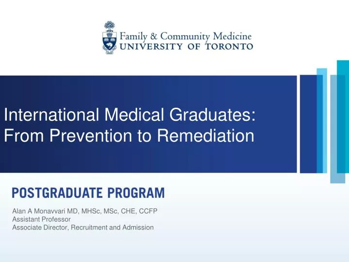international medical graduates from prevention to remediation