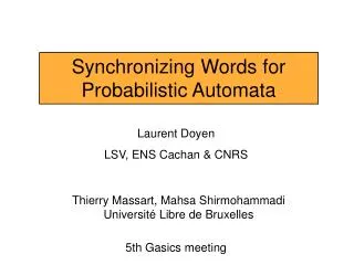 Synchronizing Words for Probabilistic Automata