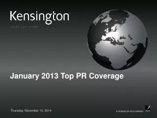 January 2013 Top PR Coverage