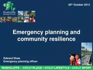 Emergency planning and community resilience