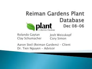 Reiman Gardens Plant Database Dec 08-06