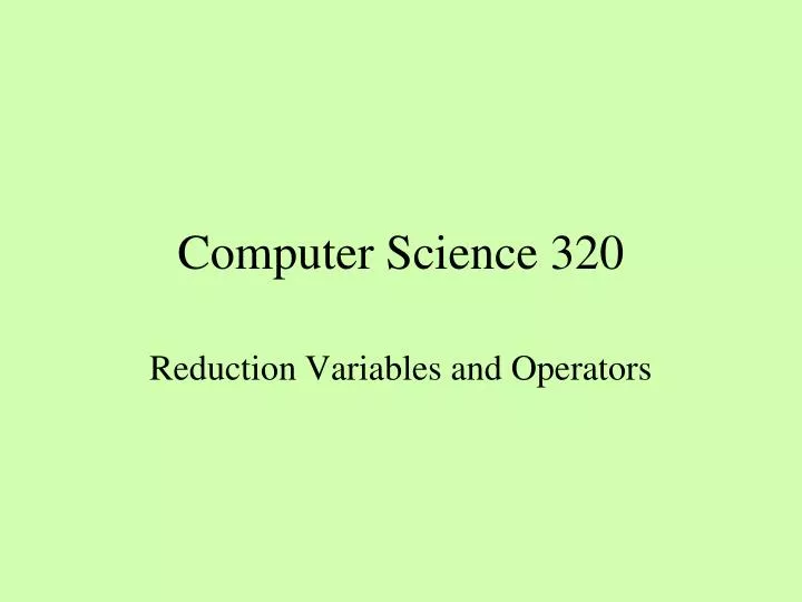 computer science 320