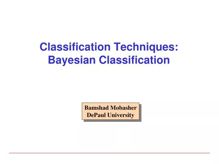 classification techniques bayesian classification