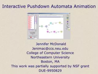 Interactive Pushdown Automata Animation