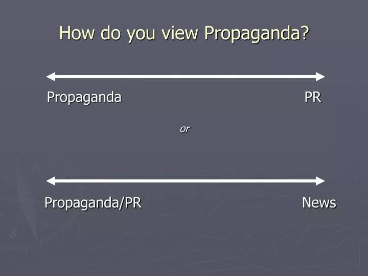 how do you view propaganda