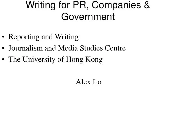 writing for pr companies government