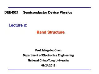 Prof. Ming- Jer Chen Department of Electronics Engineering National Chiao -Tung University