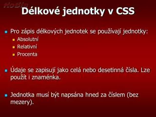 d lkov jednotky v css