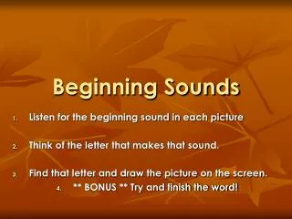 beginning sounds
