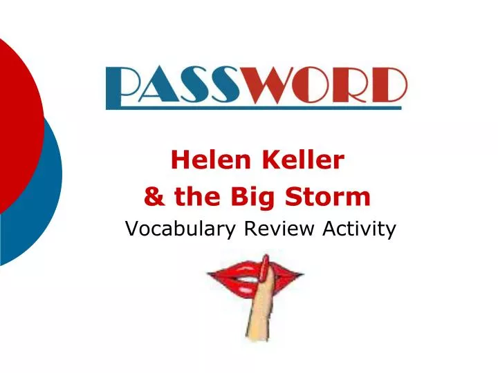 helen keller the big storm vocabulary review activity