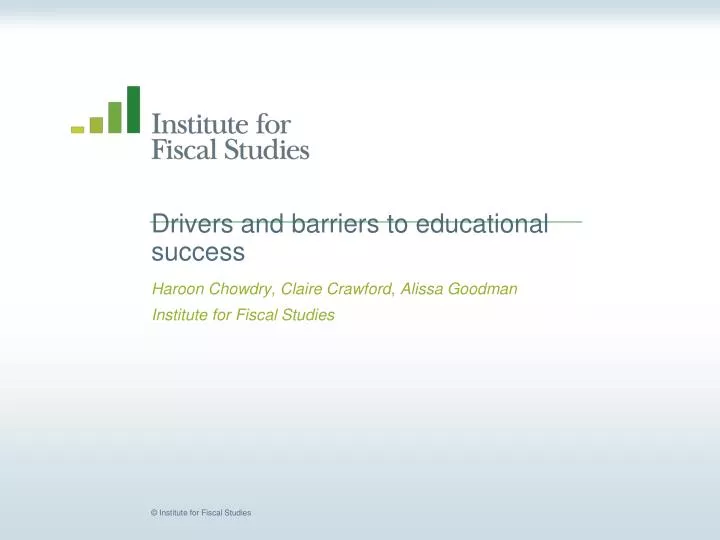 drivers and barriers to educational success
