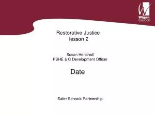 Restorative Justice lesson 2