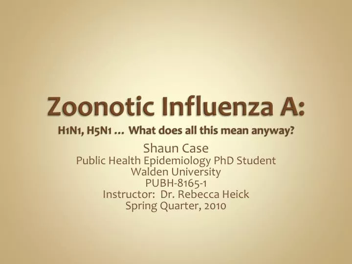 zoonotic influenza a h1n1 h5n1 what does all this mean anyway