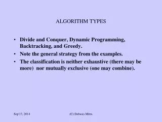 ALGORITHM TYPES