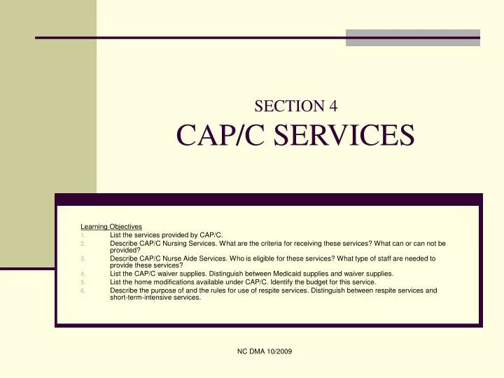 section 4 cap c services