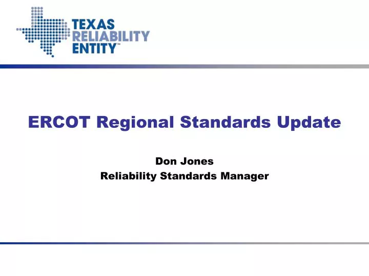 ercot regional standards update