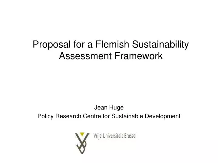 proposal for a flemish sustainability assessment framework