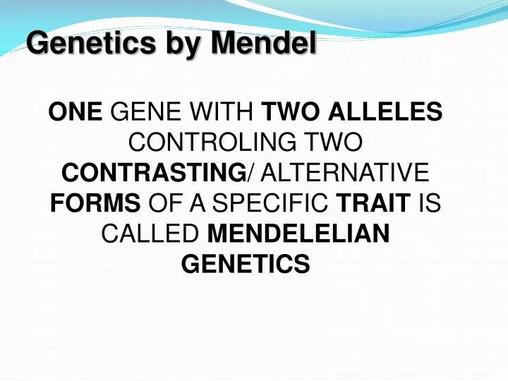 genetics by mendel