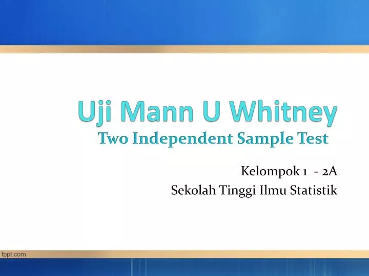 uji mann u whitney