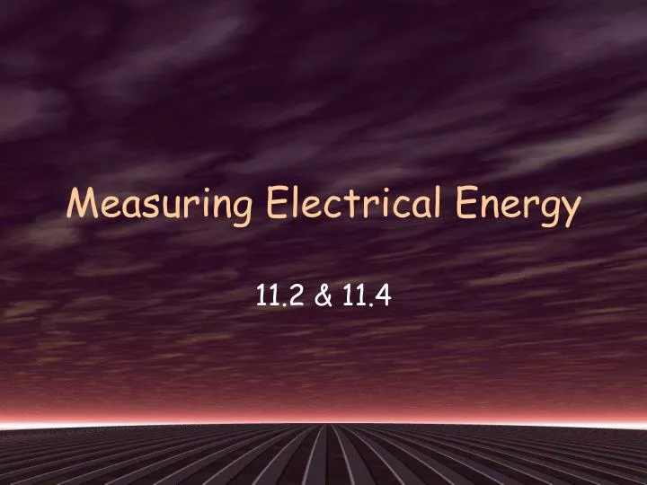 measuring electrical energy
